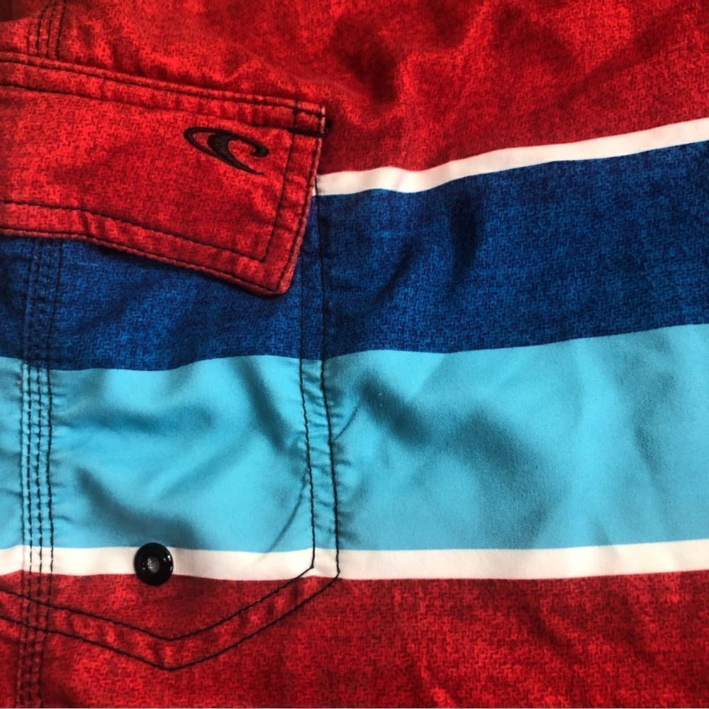 O’Neill Red Blue Swim Trunks - Picture 3 of 6